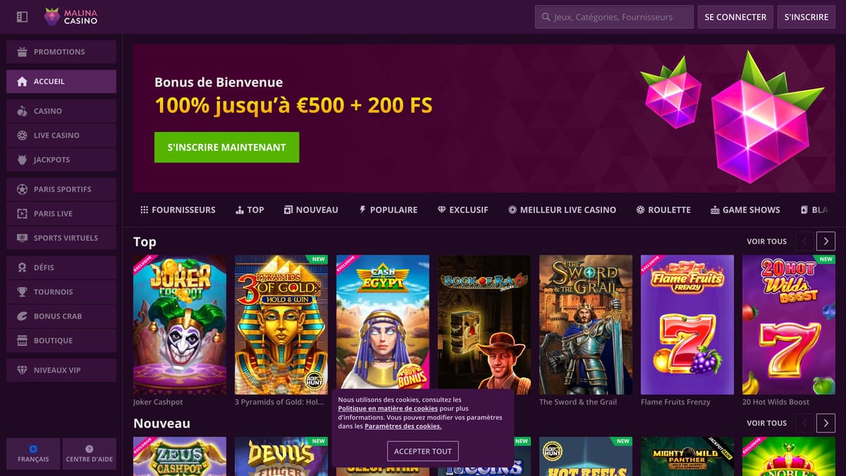 malina casino login